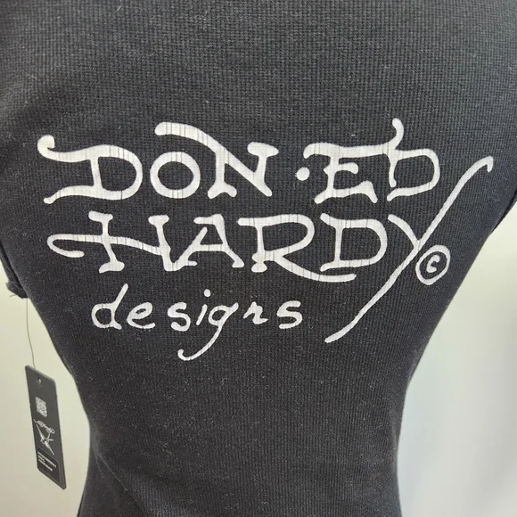 NWT Ed Hardy Black Graphic Dress - Picture 3 of 7